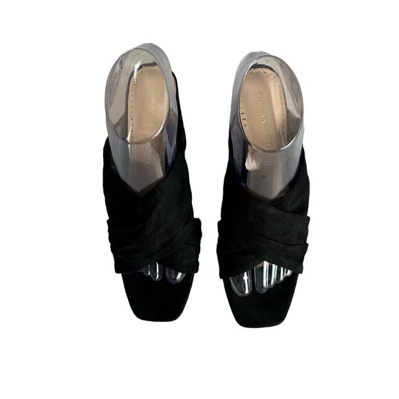 Adrienne Vittadini Women’s Genie Crossover Black Block Heel Sandals Size 8 - Picture 3 of 6